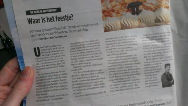 Tau in a Dutch newspaper